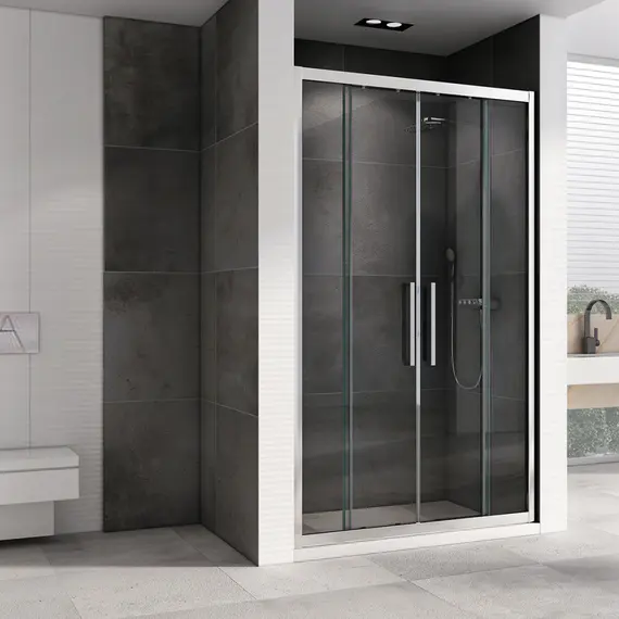 Душевая дверь ABBER Schwarzer Diamant прозрачное/хром