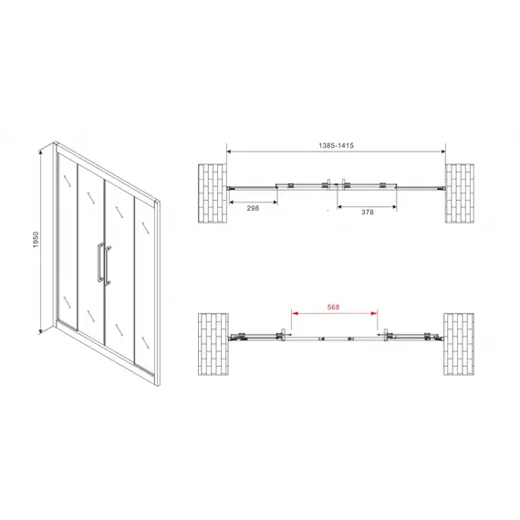 Душевая дверь ABBER Schwarzer Diamant прозрачное/черный