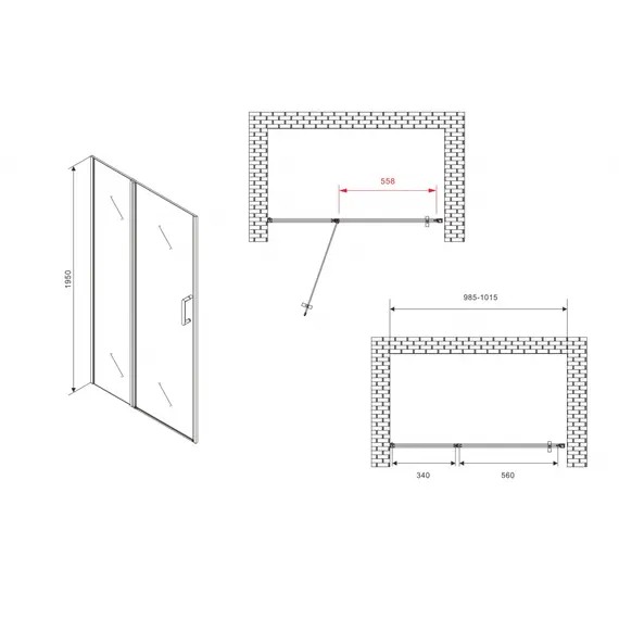 Душевая дверь ABBER Sonnenstrand  прозрачное/хром