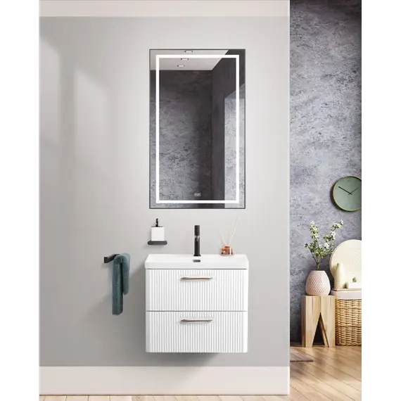 Тумба с раковиной подвесная BelBagno DUE Bianco Lucido