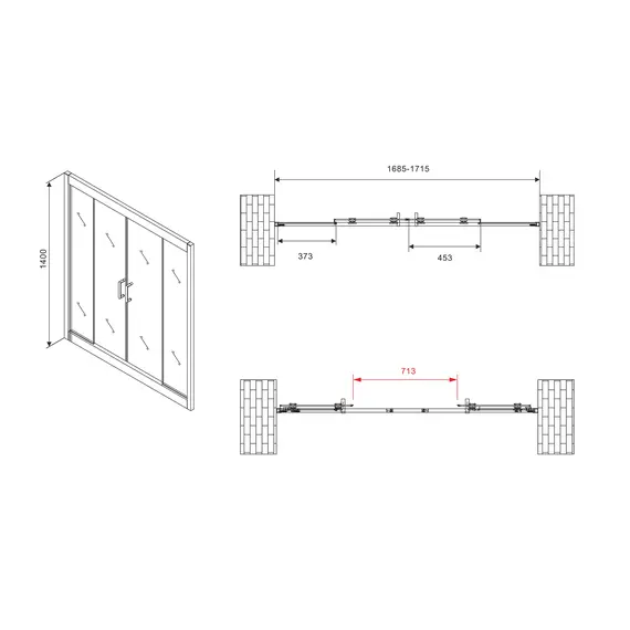 Шторка на ванну ABBER Schwarzer Diamant AG57150