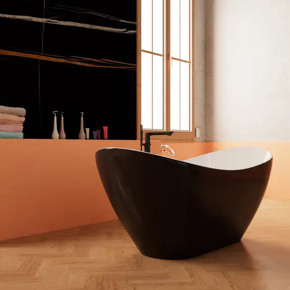 Ванна акриловая  Frank F6107 White/Black 170х75