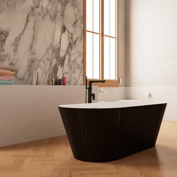 Ванна акриловая Frank F6103 White/Black  170х75