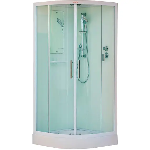 Душевая кабина Esbano ESW-90CR/100CR четверть круга с прозрач.стекло, белый профиль