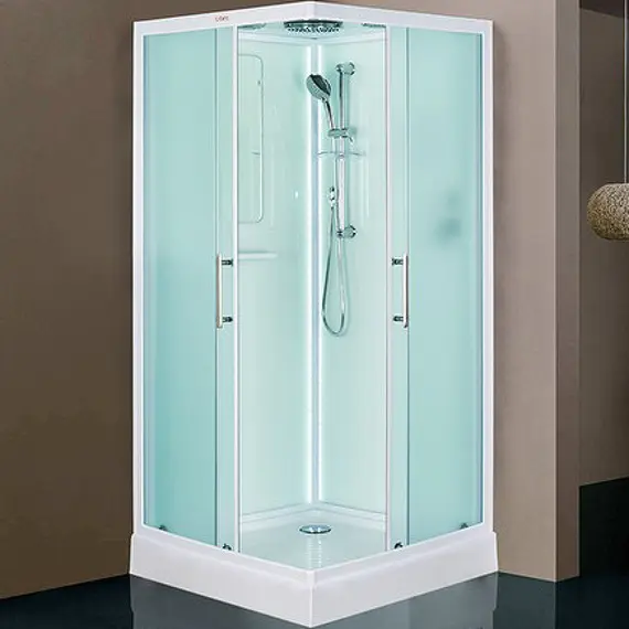 Душевая кабина квадратная с крышей и LED освещением ESBANO-ES-L90/100CKR