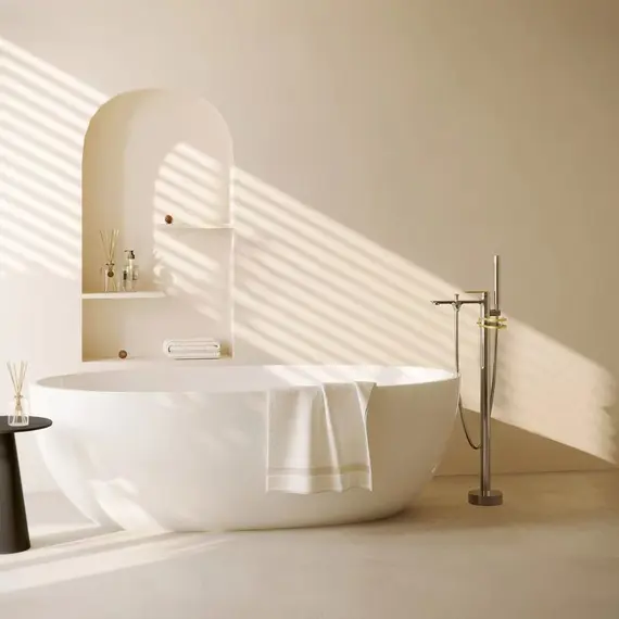 Смеситель напольный Acwen 2211QL оружейная сталь