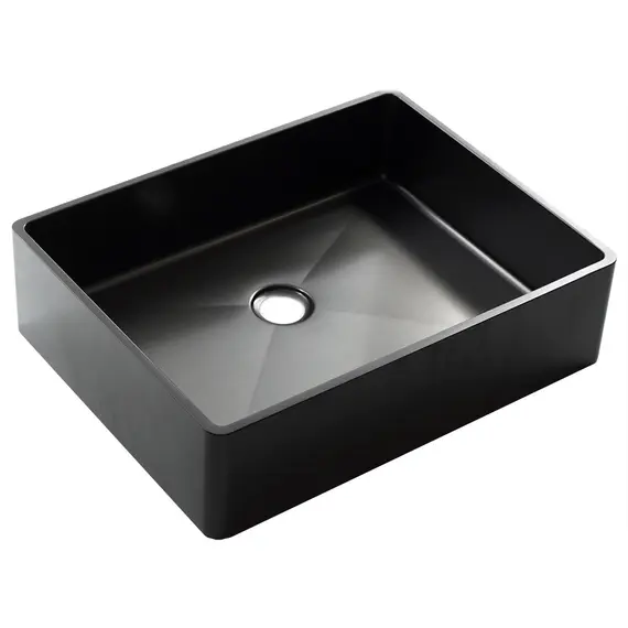 Раковина D4837B Castle MELANA ProfLine 1,2 мм черная накладная, Сифон, донный клапан