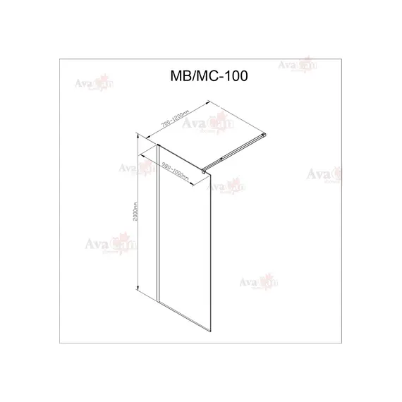Душевая перегородка AvaCan MC 100/110/120 MT