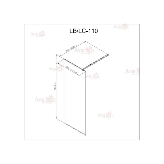 Душевая перегородка AvaCan LB 100/110/120