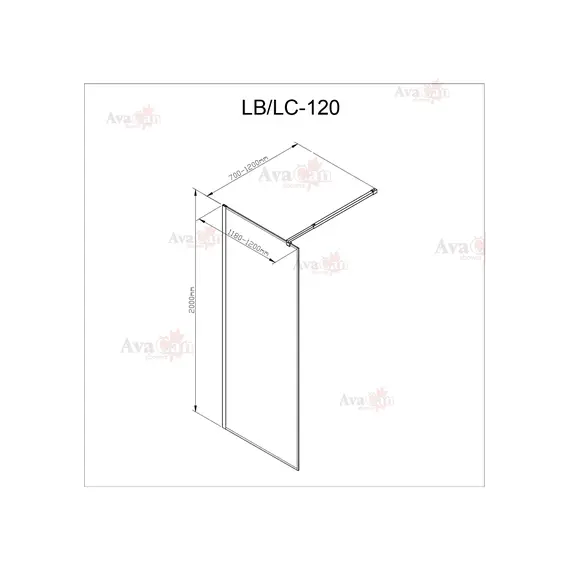 Душевая перегородка AvaCan LB 100/110/120 MT