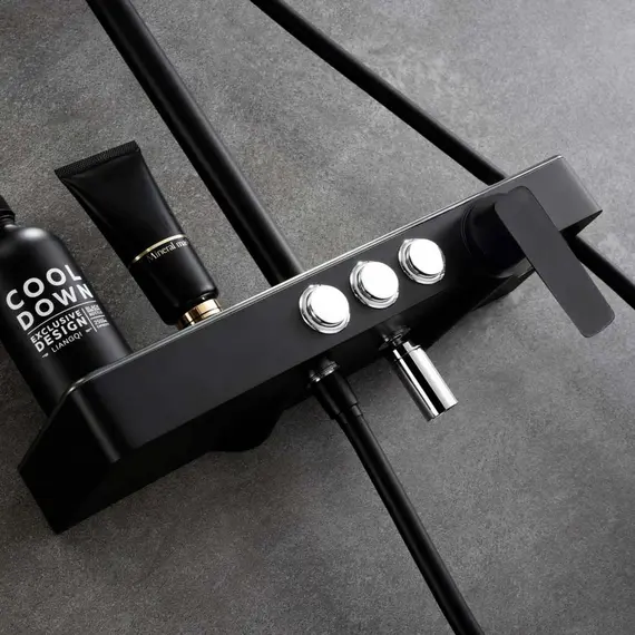 Душевая система MELANA-610501B MALE нерж.сталь, с тропическим душем, лейкой