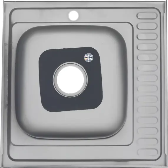 Мойка 6060 L/R MELANA 0,8/180 декор/полированная  накладная  с сифоном