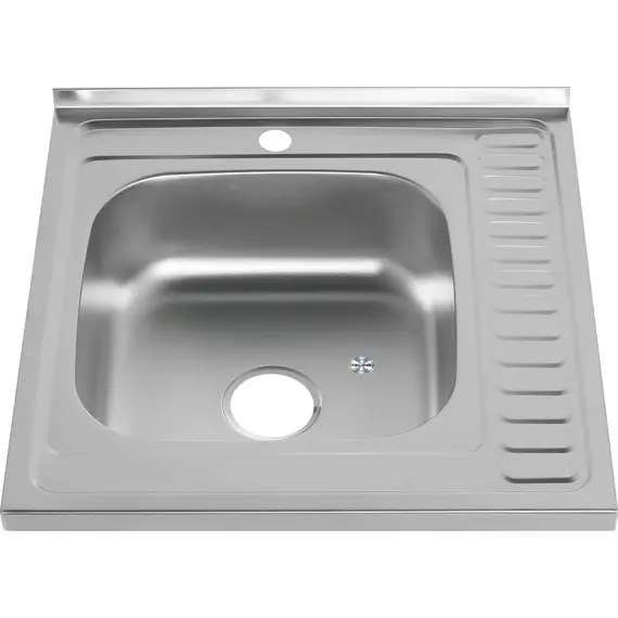 Мойка 6060 L/R MELANA 0,8/180 декор/полированная  накладная  с сифоном