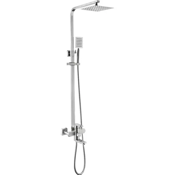 Душевая система MELANA-610307-1 Stello нерж.сталь, с тропическим душем, лейкой и смесителем