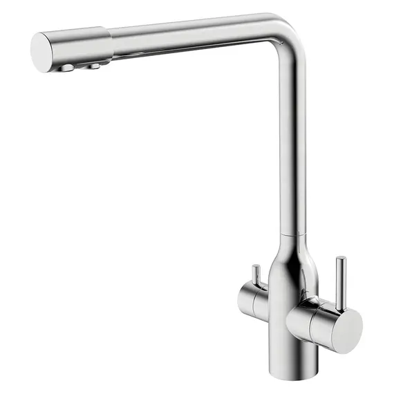 Смеситель д/кухни MELANA-610304 Stello нерж.сталь, с переключателем на фильтр, однорычажный, сатин