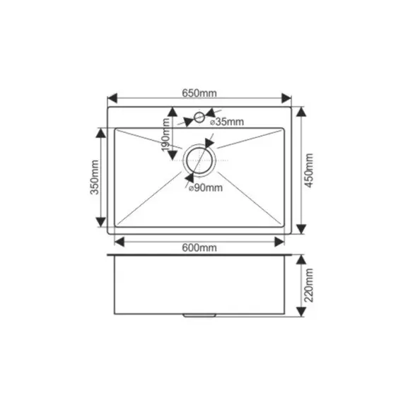 Мойка D6545HB MELANA ProfLine 3,0/220 ГРАФИТ врезная