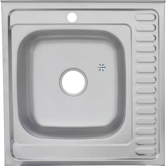 Мойка 6060 L/R MELANA 0,8/180 декор/полированная  накладная  с сифоном