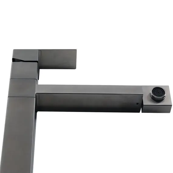 Смеситель д/кухни MELANA-610203 Cubo нерж.сталь, однорычажный, сатин, литой излив