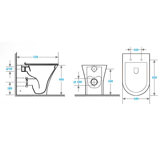 Унитаз Ceruttispa CT7842 BERNINA F приставной безободковый