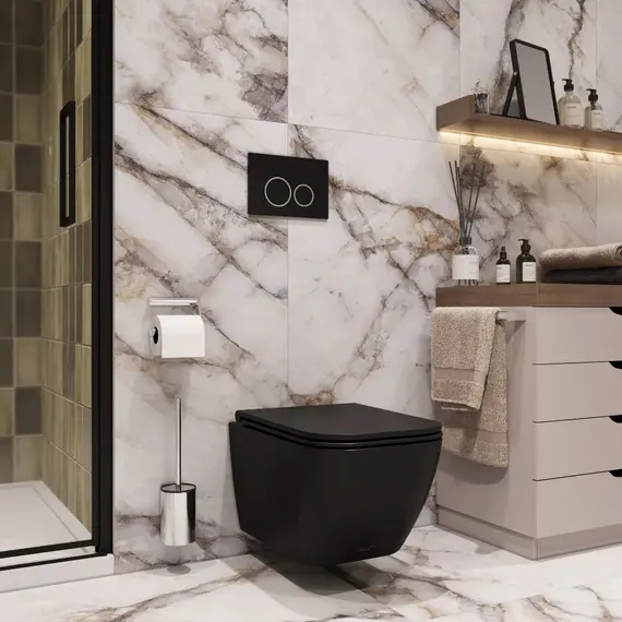 УнитазCeruttispa  MIMI Aria MB CT8920 подвесной безободковый черный матовый