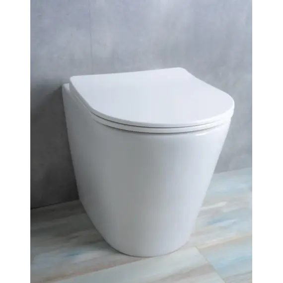 Приставной безободковый унитаз микролифт дюропласт Gid TRS-263