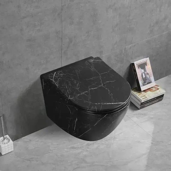 Унитаз Ceruttispa SELLA Aria Tornado MMB CT9531  подвесной безободковый черный мрамор матовый