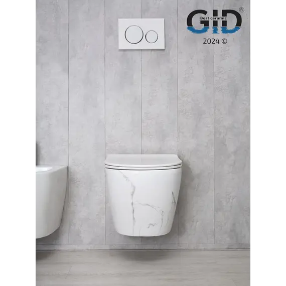 Безободковый подвесной унитаз микролифт дюропласт Gid Ws2198