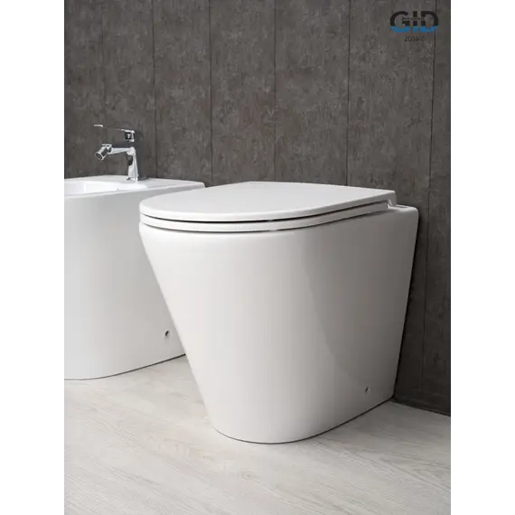Приставной безободковый унитаз микролифт дюропласт Gid TRS-263