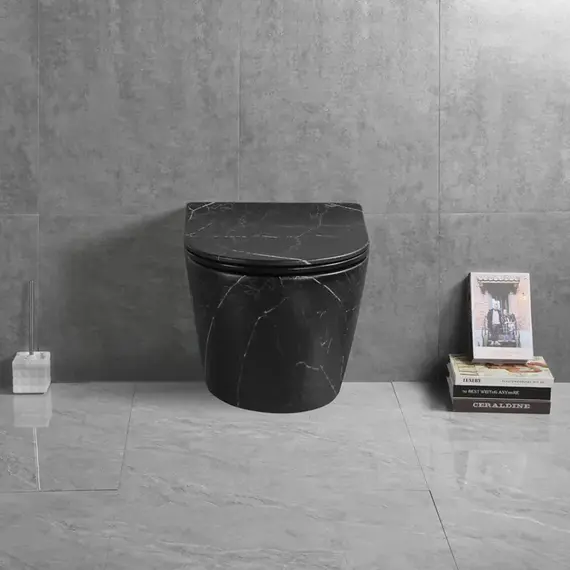 Унитаз Ceruttispa SELLA Aria Tornado MMB CT9531  подвесной безободковый черный мрамор матовый