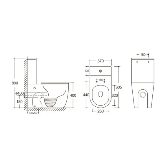 Унитаз Ceruttispa ORLTER MB CT9866  напольный безободковый черный матовый