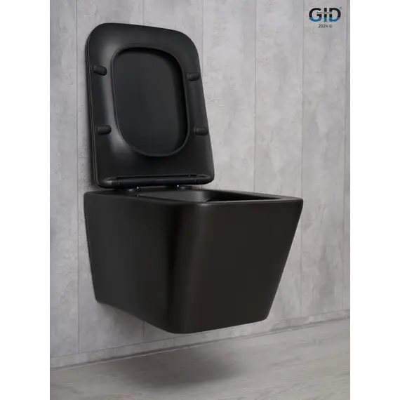 Безободковый подвесной унитаз микролифт дюропласт Gid Tr2144Bm