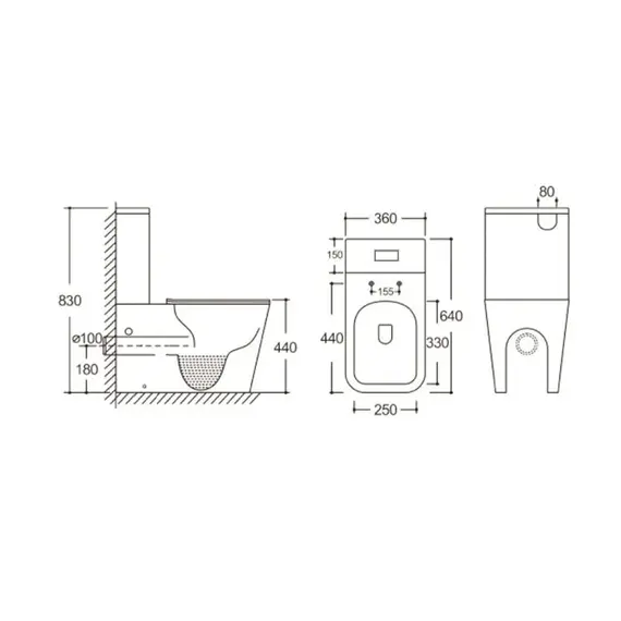 Унитаз Ceruttispa CT10314 MAIELLA напольный безободковый