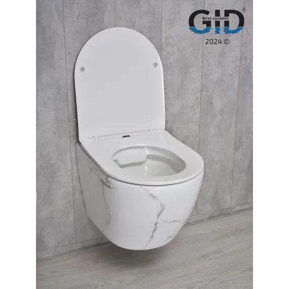 Безободковый подвесной унитаз микролифт дюропласт Gid Ws2198