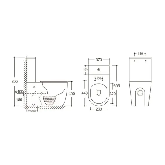 Унитаз Ceruttispa ORLTER CT9867  напольный безободковый белый