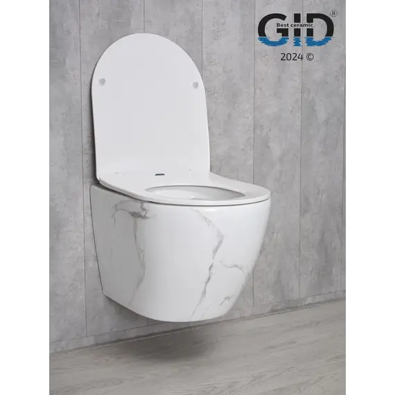 Безободковый подвесной унитаз микролифт дюропласт Gid Ws2198