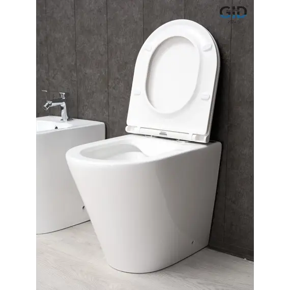 Приставной безободковый унитаз микролифт дюропласт Gid TRS-263