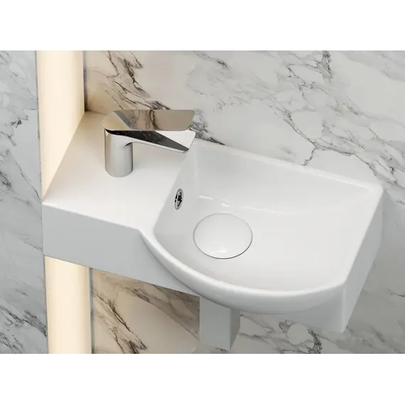 Умывальник Ceramica Nova CN6039 L/R подвесной прямоугольный  с крепежом  Element 400*220*120мм