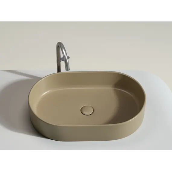 Умывальник чаша Ceramica Nova накладная овальная (цвет Капучино Матовый) Element 608*385*122мм