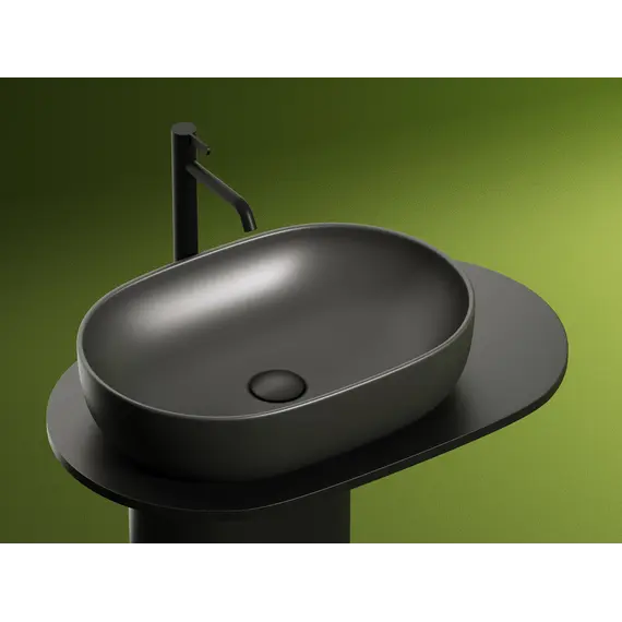 Умывальник чаша Ceramica Nova накладная овальная (цвет Темный Антрацит Матовый) Element 600*415*135мм