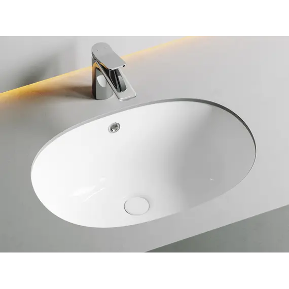 Умывальник Ceramica Nova овальный встраиваемый под столешницу Element 565*385*210мм, с крепежом и шаблоном для установки