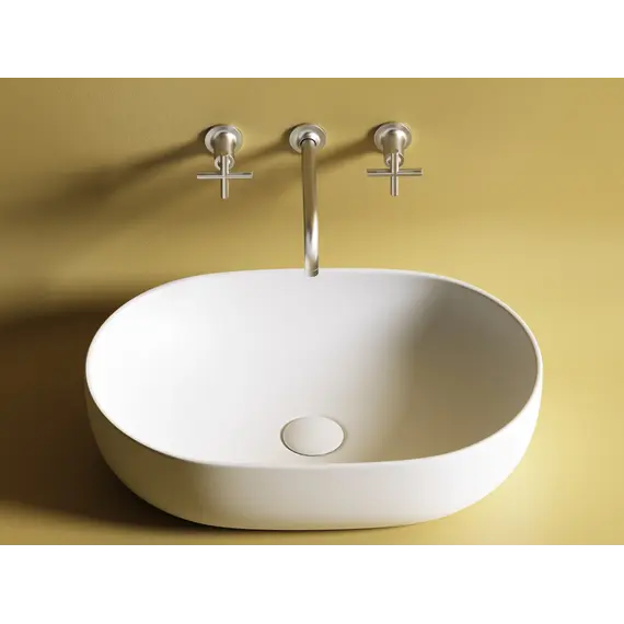Умывальник чаша Ceramica Nova накладная овальная (цвет Белый Матовый) Element 600*415*135мм