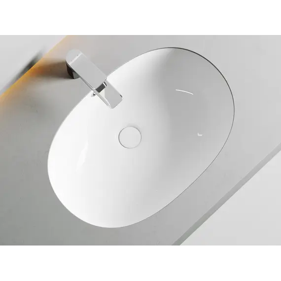 Умывальник Ceramica Nova овальный встраиваемый под столешницу Element 565*385*210мм, с крепежом и шаблоном для установки