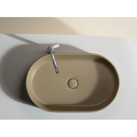Умывальник чаша Ceramica Nova накладная овальная (цвет Капучино Матовый) Element 608*385*122мм