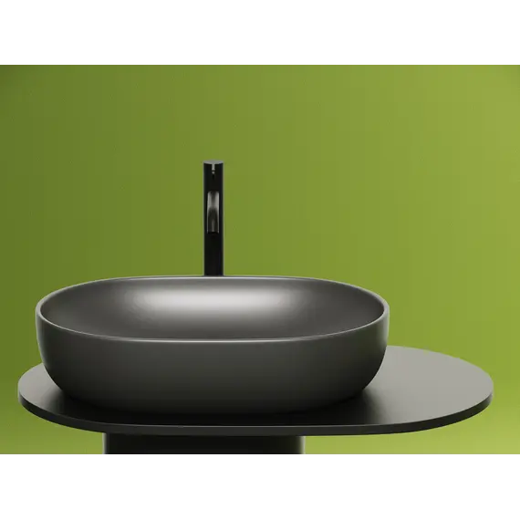 Умывальник чаша Ceramica Nova накладная овальная (цвет Темный Антрацит Матовый) Element 600*415*135мм