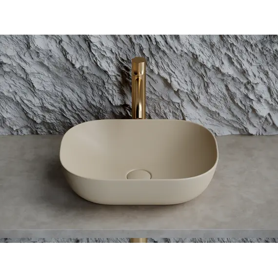 Умывальник чаша Ceramica Nova накладная прямоугольная (цвет Капучино Матовый) Element 455*325*135мм