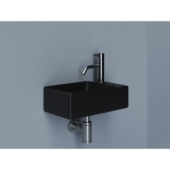 Ceramica Nova Умывальник подвесной прямоугольный (чаша слева, отверстие под смеситель справа) цвет черный матовый Element 395*220*125мм