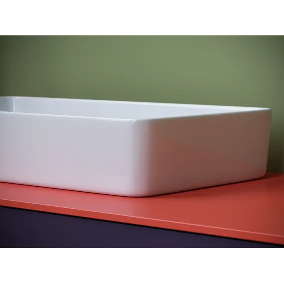 Ceramica Nova Раковина накладная со смещенным сливом, с возможностью установки на столешницу под стиральную машину, 620*340*110, цвет белый