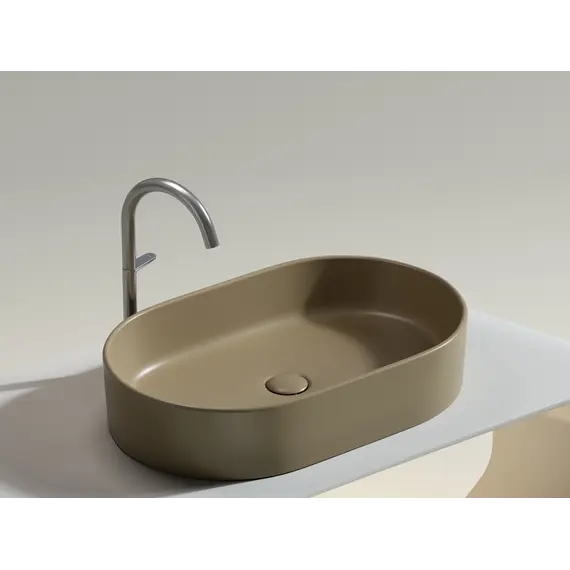 Умывальник чаша Ceramica Nova накладная овальная (цвет Капучино Матовый) Element 608*385*122мм