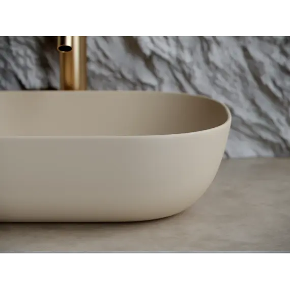 Умывальник чаша Ceramica Nova накладная прямоугольная (цвет Капучино Матовый) Element 455*325*135мм