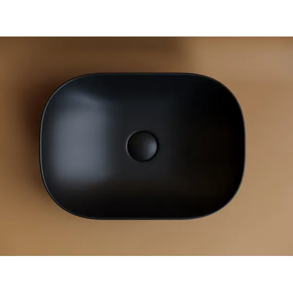 Умывальник чаша Ceramica Nova накладная прямоугольная (цвет Черный Матовый) Element 455*325*135мм